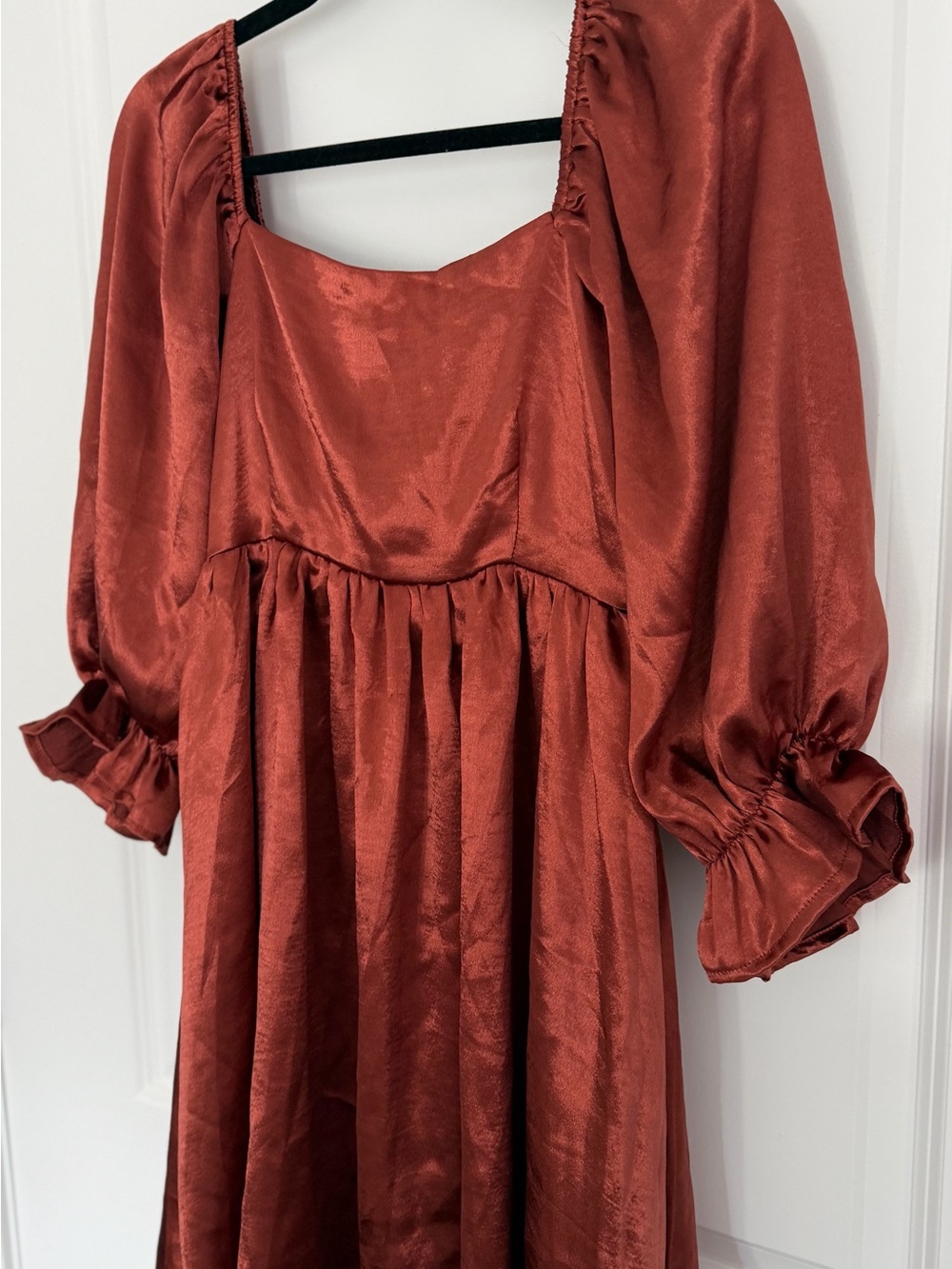 Pinkblush Maternity Pregnancy dress Fall Baby Shower satin size Small stretchy - Picture 9 of 14